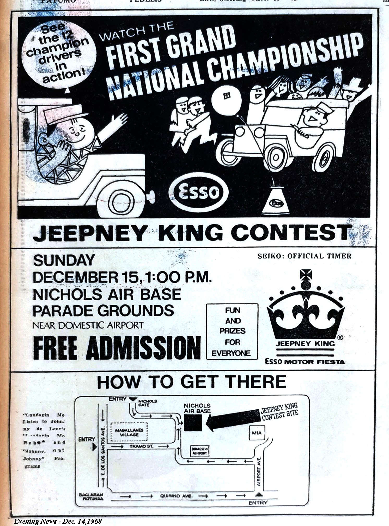 Jeepney King Contest — First Grand National Championship (Esso Motor Fiesta) @ Manila